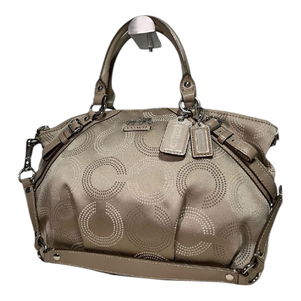 Coach Madison Embossed Op Art Sophia Satchel Shoulder Bag – Metallic C Print - Picture 2 of 11